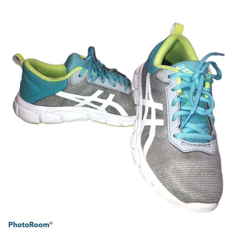 ASICS KidsWomen Gel-Quantum Lyte Running Shoes Piedmont Size 4 Gray Blue Sneaker